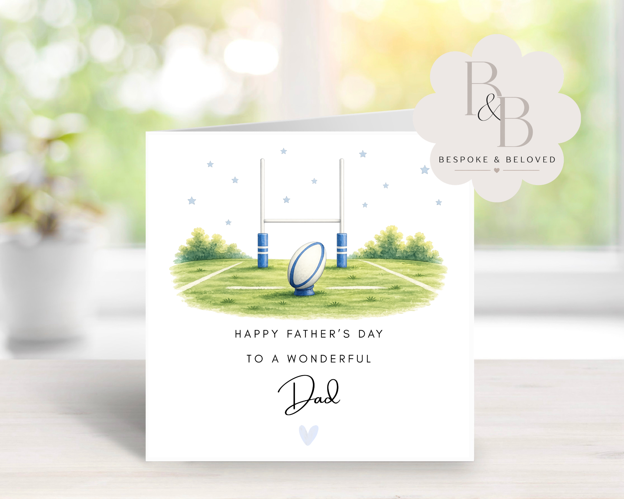 Father's Day card with rugby design 