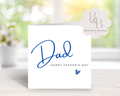 Father's Day card with 'Dad' and 'Happy Father's Day' text 
