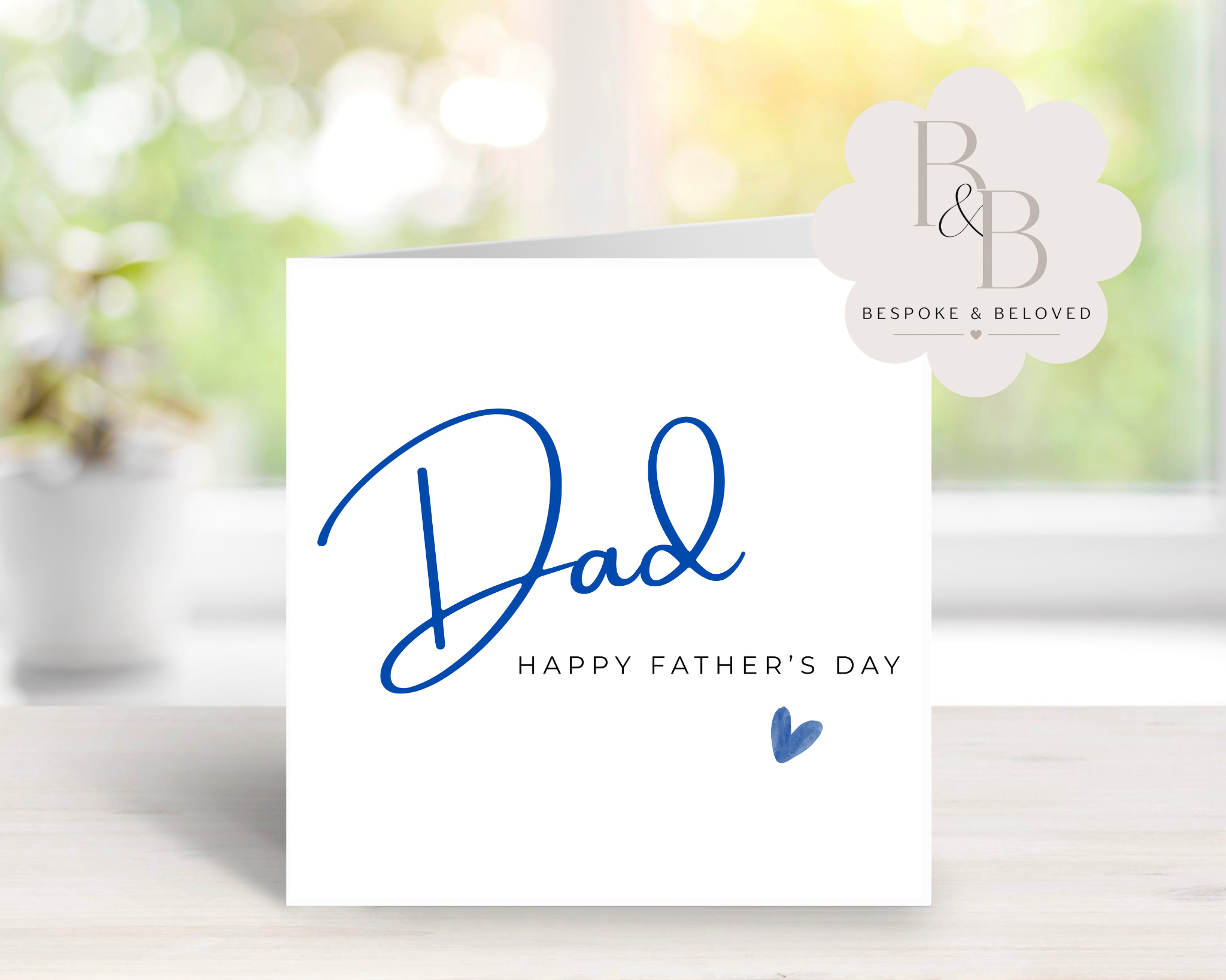 Father's Day card with 'Dad' and 'Happy Father's Day' text 