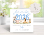 Father's Day card with cartoon animals and '2026' 
