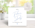 Father's Day card with 'Happy Father's Day to a wonderful dad' text 