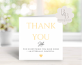 Thank you card with personalised message 