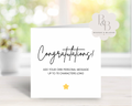 Greeting card with 'Congratulations!' message 