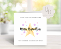 Personalised star thank you teacher card