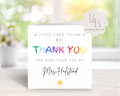 Personalised rainbow thank you card for teacher 