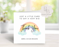 Card with rainbow design and 'Thank You' message 